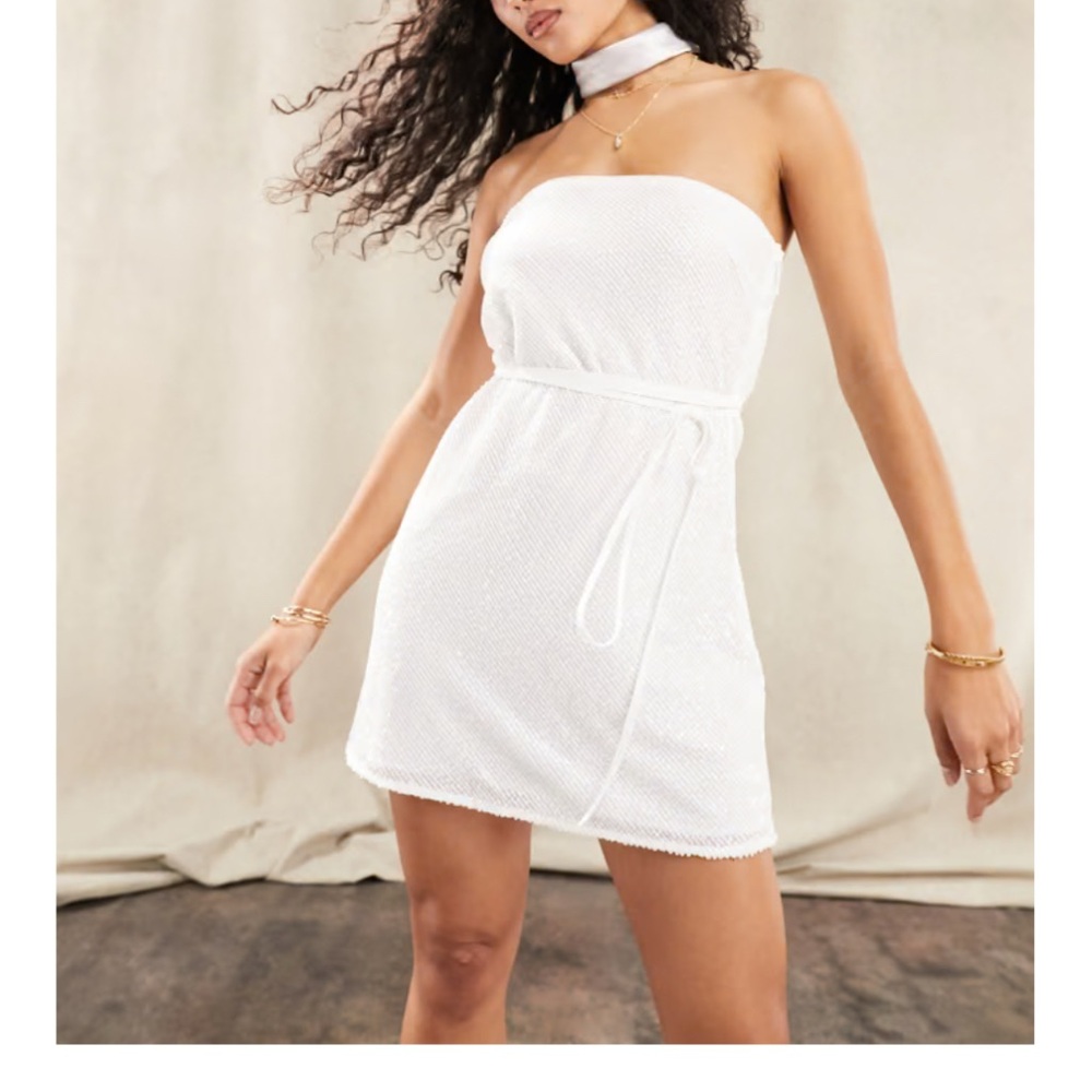 ASOS White Strapless Mini Dress